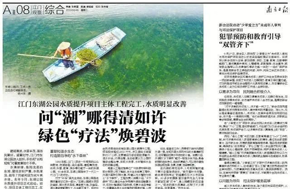 《南方日報》江門東湖公園：問“湖”哪得清如許 綠色“療法”煥碧波